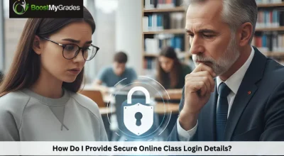 Banner showing students tensed by thinking how do I provide secure online class login details.