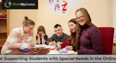 Teachers and children engaging in creative activities, highlighting strategies for Supporting Students with Special Needs online.