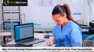 banner image with text Why Online Nursing Classes are so Difficult and How to Pass Them Successfully